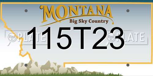 115T23 Montana License Plate
