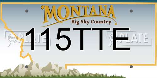 115TTE Montana License Plate
