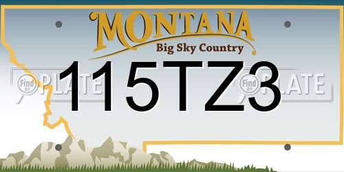 115TZ3 Montana License Plate