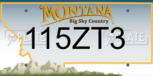115ZT3 Montana License Plate