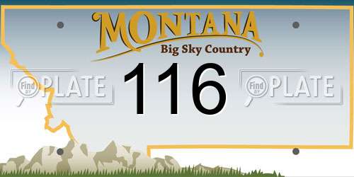116 Montana License Plate