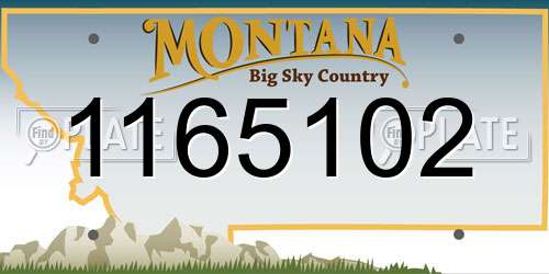 1165102 Montana License Plate