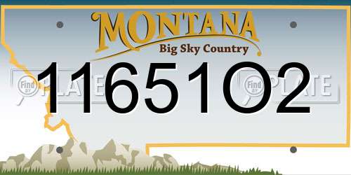 11651O2 Montana License Plate