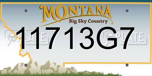 11713G7 Montana License Plate