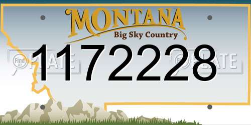1172228 Montana License Plate
