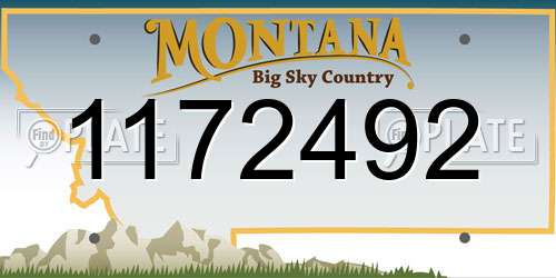 1172492 Montana License Plate