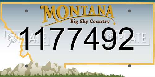 1177492 Montana License Plate