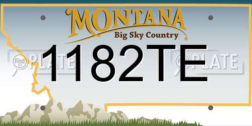 1182TE Montana License Plate