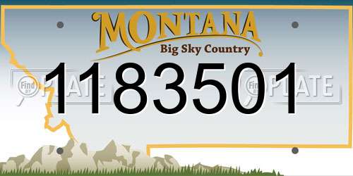 1183501 Montana License Plate