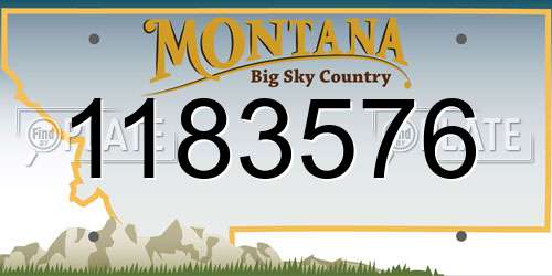 1183576 Montana License Plate