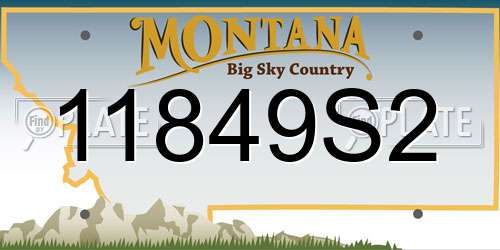 11849S2 Montana License Plate