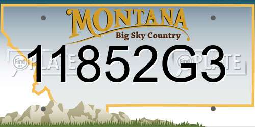 11852G3 Montana License Plate