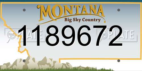 1189672 Montana License Plate