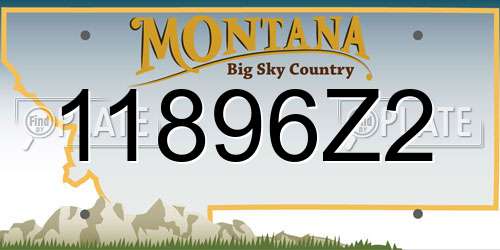 11896Z2 Montana License Plate