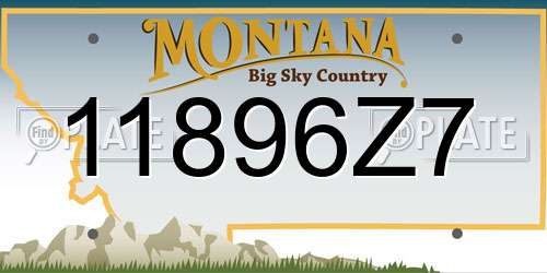 11896Z7 Montana License Plate