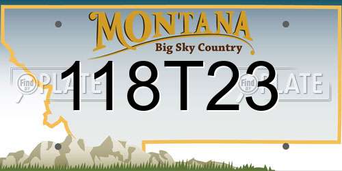 118T23 Montana License Plate