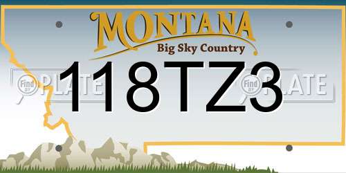 118TZ3 Montana License Plate