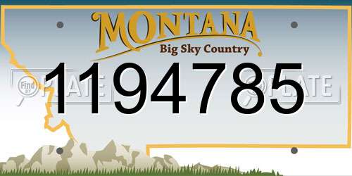 1194785 Montana License Plate