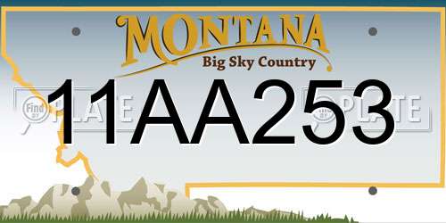 11AA253 Montana License Plate