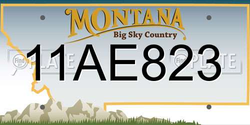 11AE823 Montana License Plate
