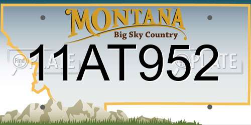 11AT952 Montana License Plate