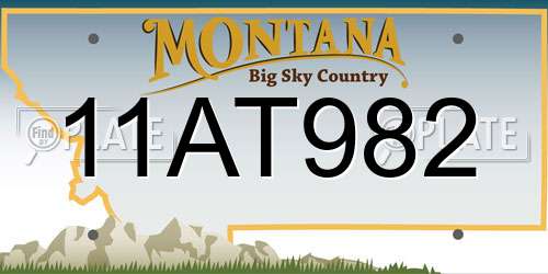 11AT982 Montana License Plate