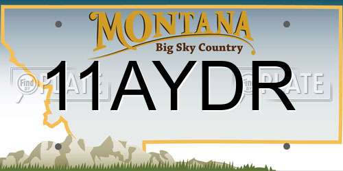 11AYDR Montana License Plate