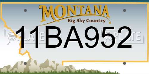 11BA952 Montana License Plate