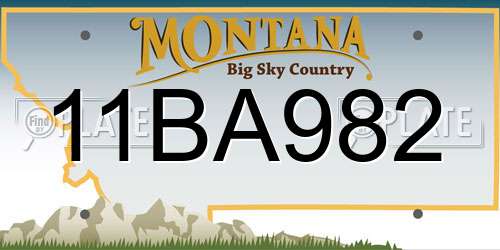 11BA982 Montana License Plate