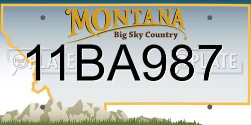 11BA987 Montana License Plate