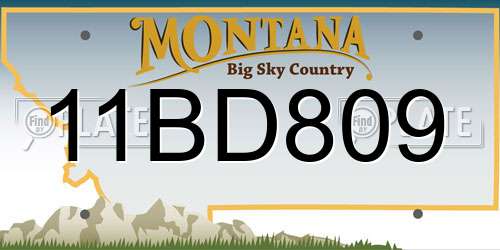 11BD809 Montana License Plate