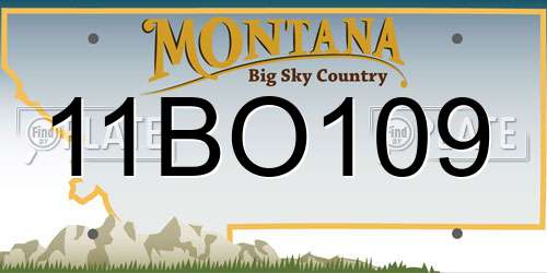 11BO109 Montana License Plate