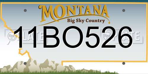 11BO526 Montana License Plate