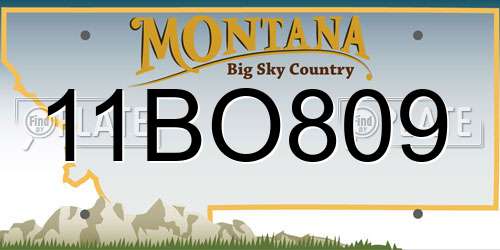 11BO809 Montana License Plate