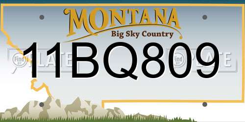 11BQ809 Montana License Plate