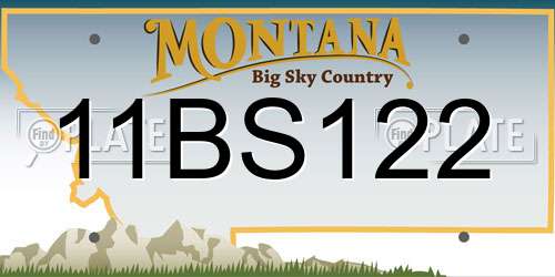 11BS122 Montana License Plate