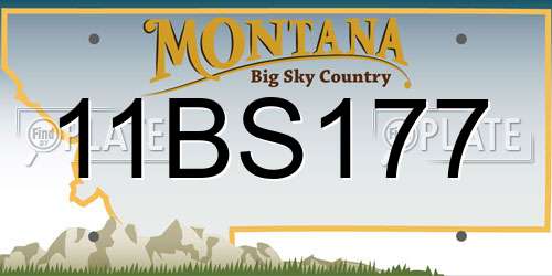 11BS177 Montana License Plate