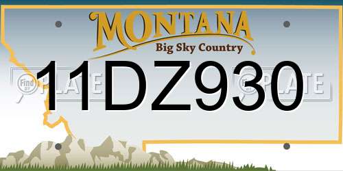 11DZ930 Montana License Plate