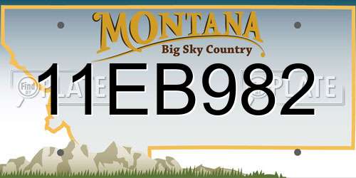 11EB982 Montana License Plate