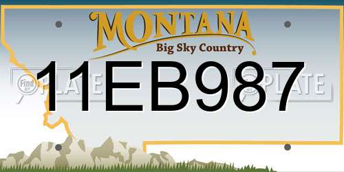 11EB987 Montana License Plate