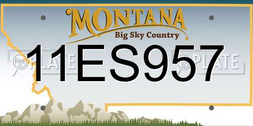 11ES957 Montana License Plate