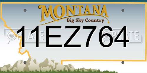 11EZ764 Montana License Plate