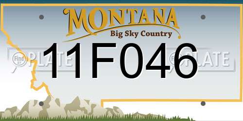 11F046 Montana License Plate