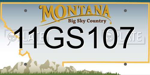 11GS107 Montana License Plate