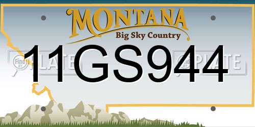 11GS944 Montana License Plate