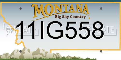 11IG558 Montana License Plate