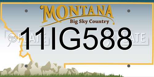 11IG588 Montana License Plate