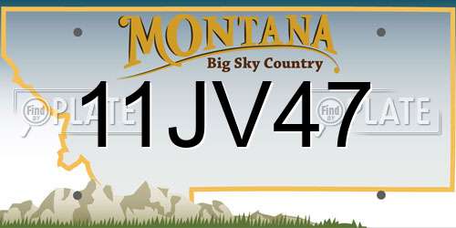 11JV47 Montana License Plate