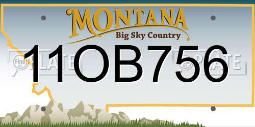 11OB756 Montana License Plate