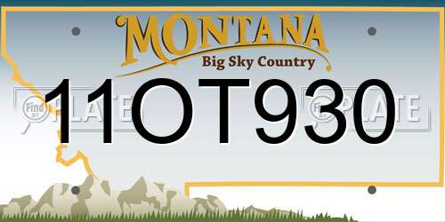 11OT930 Montana License Plate
